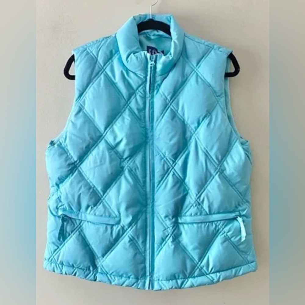 Gap baby blue quilted puffer vest